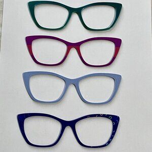 Set of 4 3D Printed Textured-Sparkle Pair Eyewear Toppers-Wanda